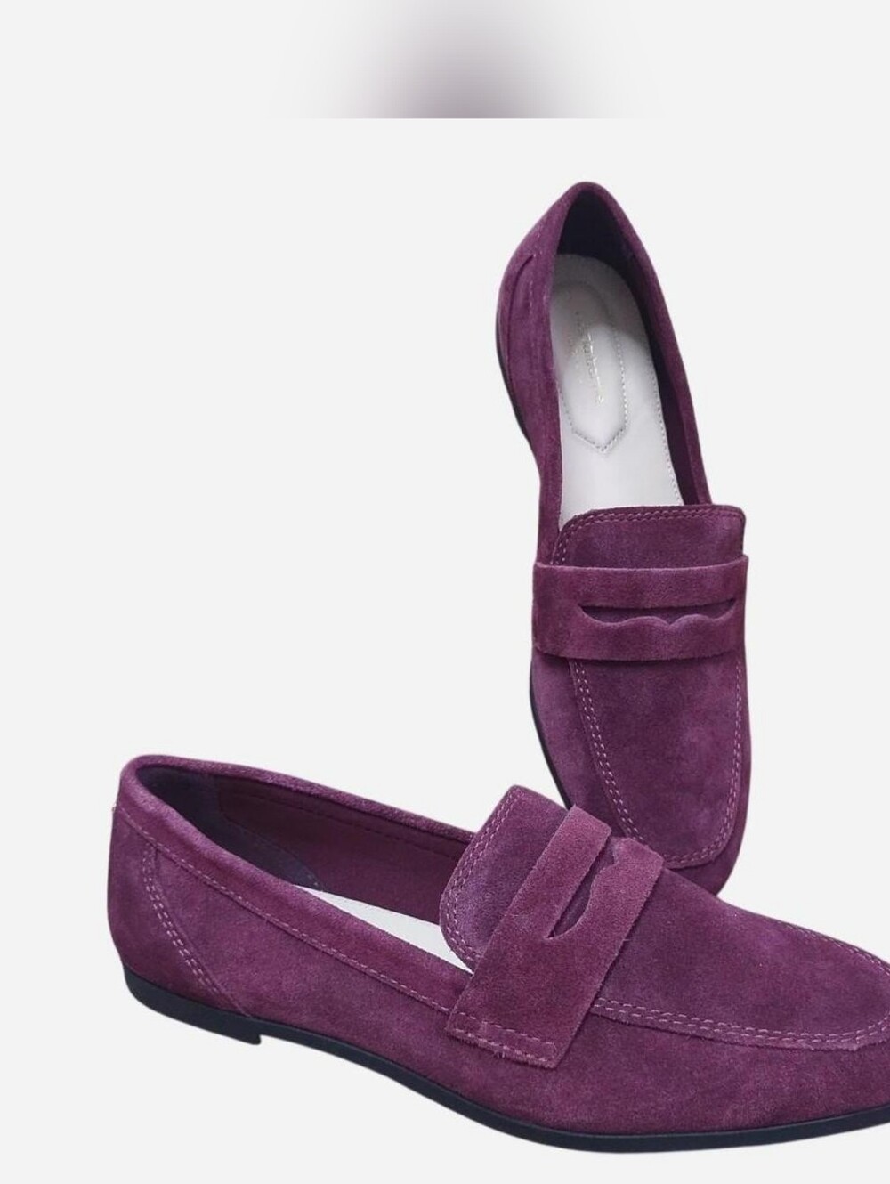Women's Liz Claiborne Wine Burgundy Suede Penny Loafers Memory Foam Sz 9 M
